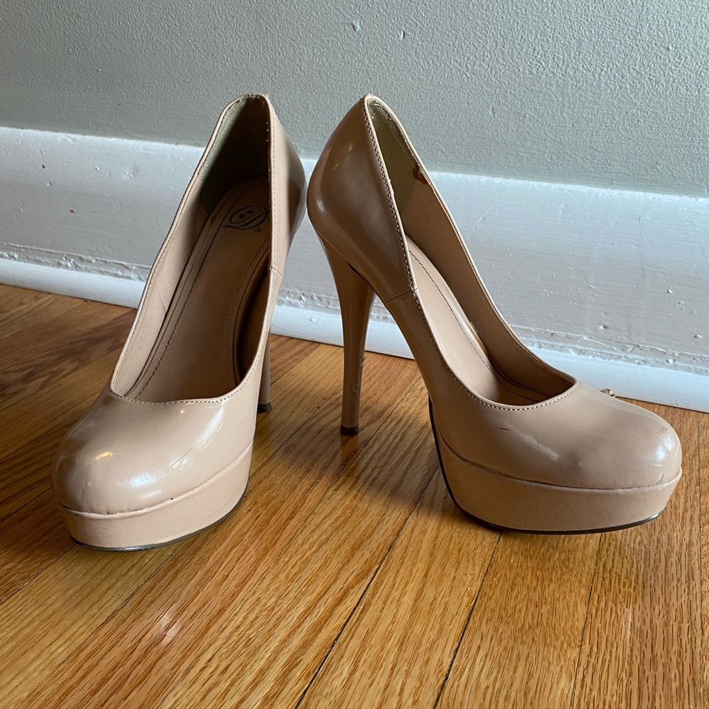 Patent leather high heels